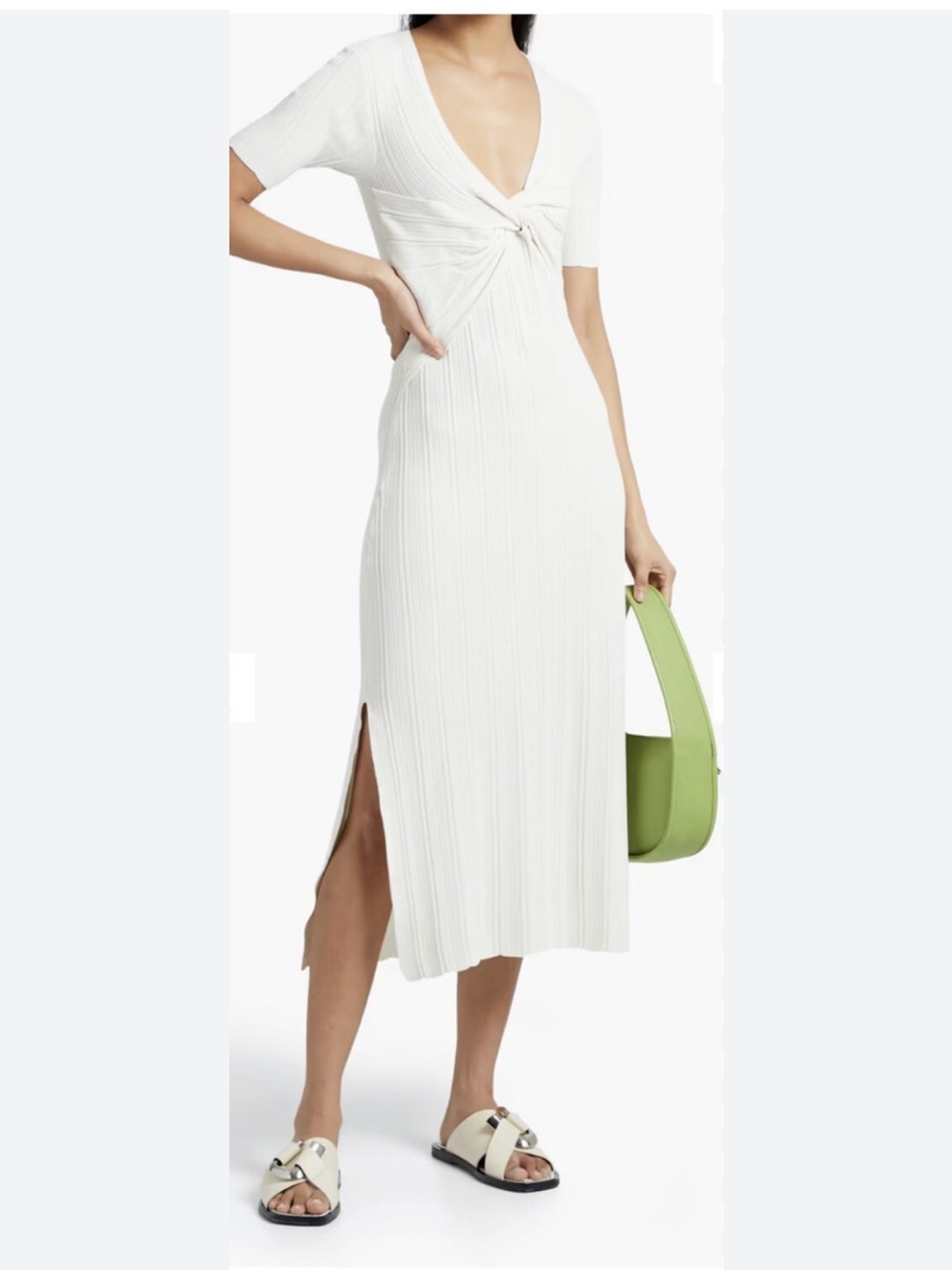 FRAME Twist Layered midi Dress size M